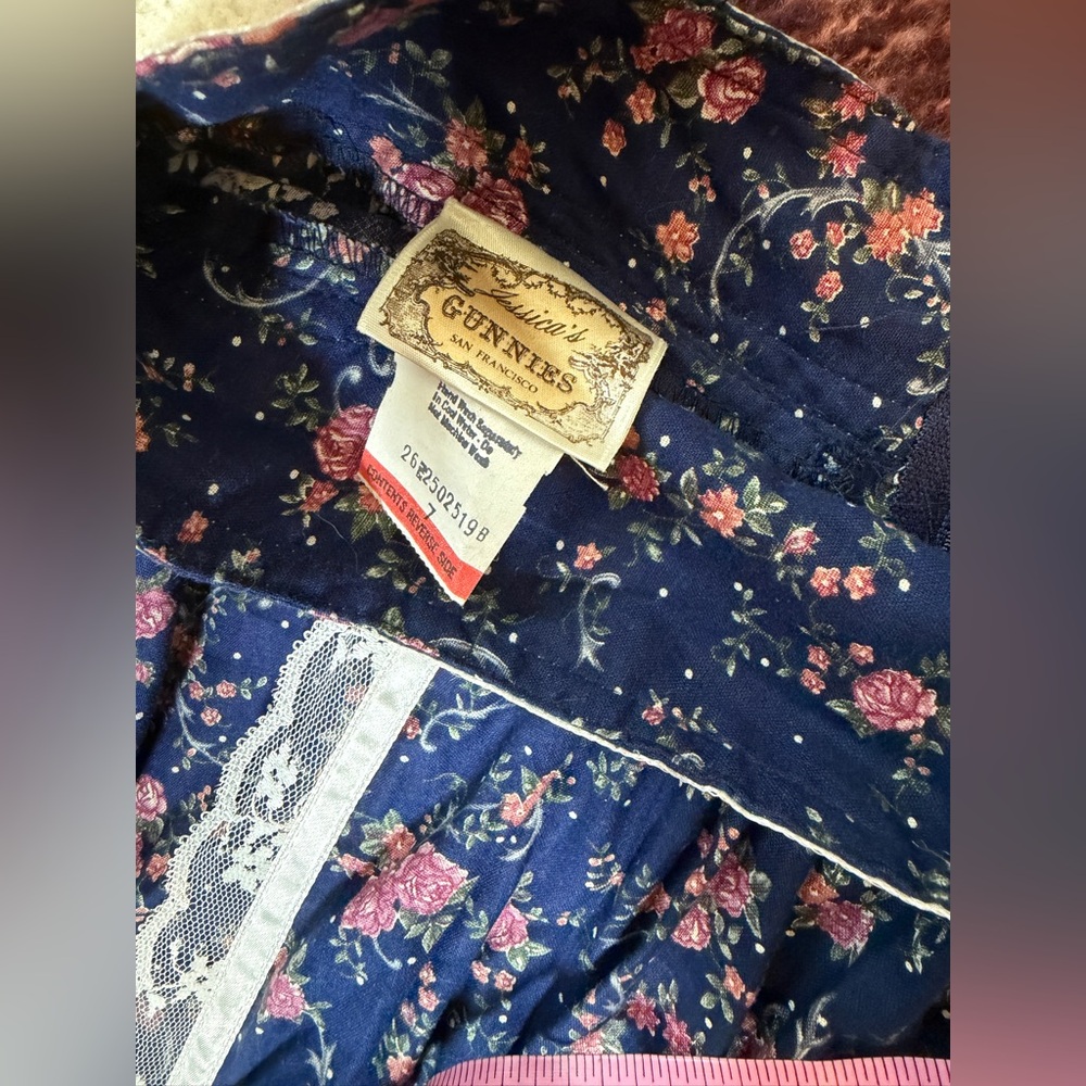 Jessica’s Gunnies Gunne Sax blue and pink floral maxi skirt, size 7 - Picture 4 of 4